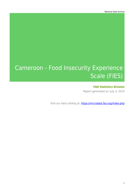 Cameroon - Food Insecurity Experience Scale (FIES)