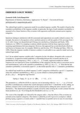 Ordered Logit Model