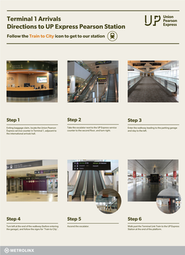 Terminal 1 Arrivals Directions to up Express Pearson Station Follow the Train to City Icon to Get to Our Station