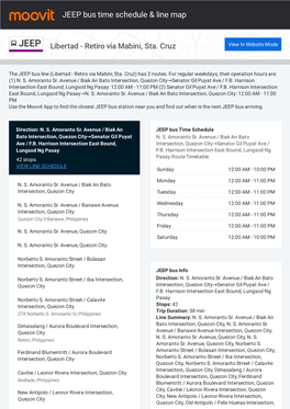 JEEP Bus Time Schedule & Line Route