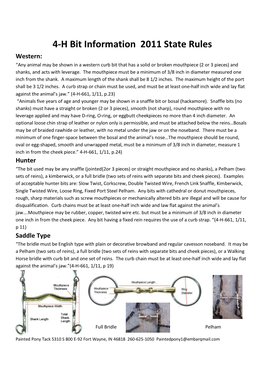 4-H Bit Information 2011 State Rules