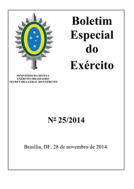 Boletim Especial Do Exército Nº 25/2014