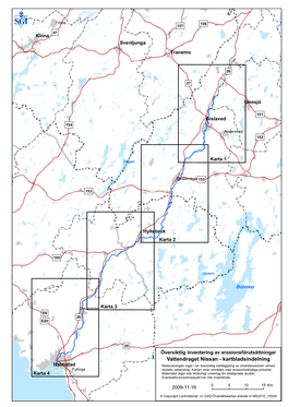 Vattendraget Nissan - Kartbladsindelning Halmstad Redovisningen Ingår I En Översiktlig Kartläggning Av Stranderosionen Utmed Fyllinge Landets Vattendrag