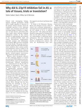 Why Did IL-23P19 Inhibition Fail in AS: a Tale of Tissues, Trials Or Translation?