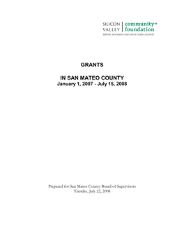 Grants in San Mateo County