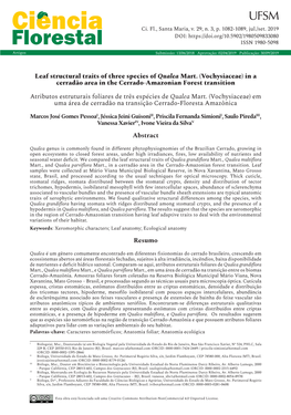 Leaf Structural Traits of Three Species of Qualea Mart