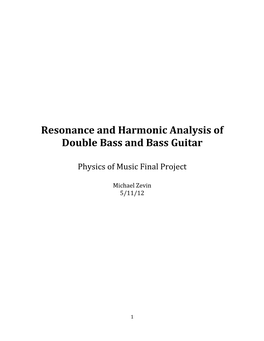 Resonance and Harmonic Analysis of Double Bass and Bass Guitar