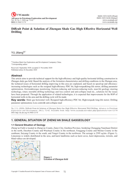 Diffcult Point & Solution of Zhengan Shale Gas High Effective Horizontal