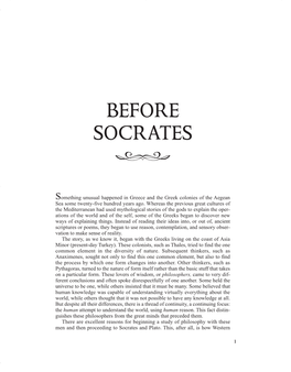 Before Socrates �