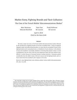 Market Entry, Fighting Brands and Tacit Collusion: the Case of the French Mobile Telecommunications Market∗