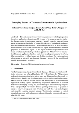 Emerging Trends in Terahertz Metamaterial Applications