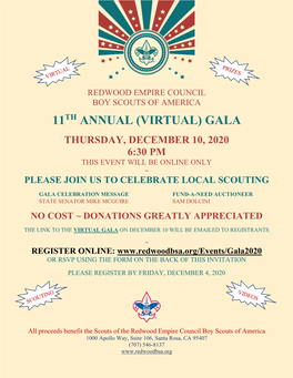 11 Annual (Virtual) Gala