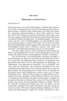 Elke Gilson Bibliographie Zu Monika Maron Da Die Materialien, Die