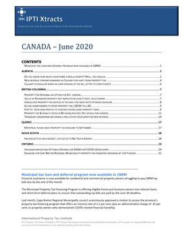 CANADA – June 2020
