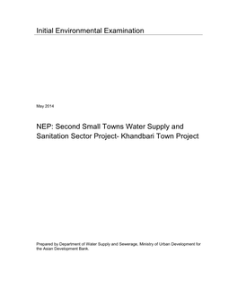 Second Small Towns Water Supply and Sanitation Sector Project- Khandbari Town Project