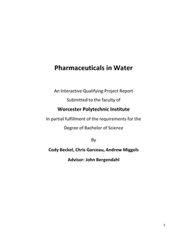 Pharmaceuticals in Water