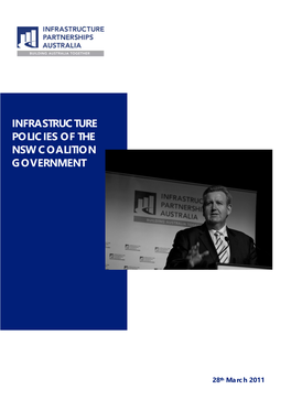 Infrastructure Policies of the Nsw Coalition Government