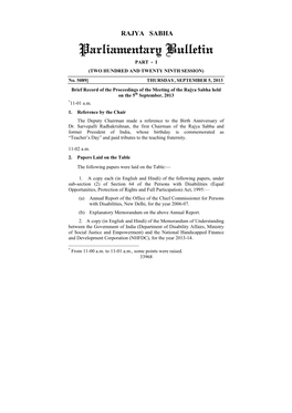 Parliamentary Bulletin