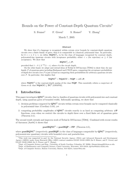 Bounds on the Power of Constant-Depth Quantum Circuits∗