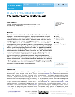 The Hypothalamo-Prolactin Axis 226:2 T101–T122 Thematic Review