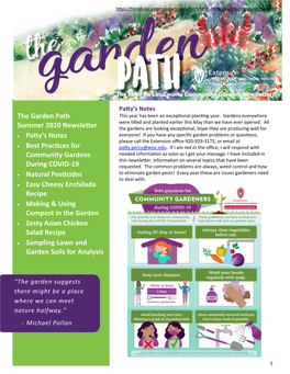 The Garden Path Summer 2020 Newsletter • Patty's Notes • Best