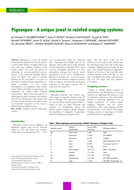 Pigeonpea - a Unique Jewel in Rainfed Cropping Systems