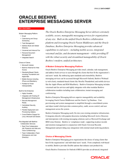 Oracle Beehive Enterprise Messaging Server