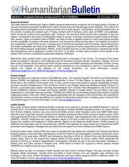 Seasonal Outlook the Latest National Meteorology Agency (NMA)