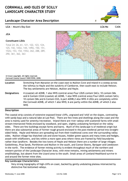 Cornwall and Isles of Scilly Landscape Character Study