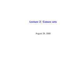 Lecture 2: Convex Sets