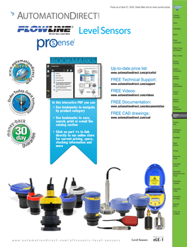 Ultrasonic Liquid Level Sensors & Switches Sensors & Switches