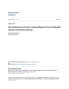 Imperial Migration from the Marshall Islands to Northwest Arkansas