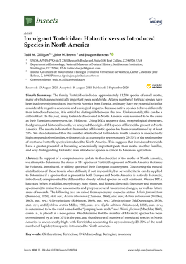 Immigrant Tortricidae: Holarctic Versus Introduced Species in North America