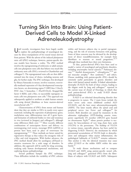 Using Patientderived Cells to Model Xlinked Adrenoleukodystrophy