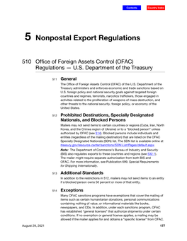 Nonpostal Export Regulations