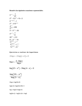 Resuelve Las Siguientes Ecuaciones Exponenciales