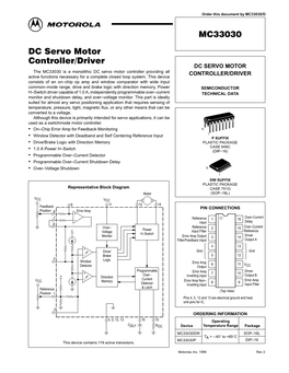 MC33030 DC Servo Motor Controller/Driver