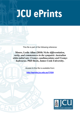 Niche Differentiation, Rarity, and Commonness in the Sympatric Australian White-Tailed Rats: Uromys Caudimaculatus and Uromys Hadrourus