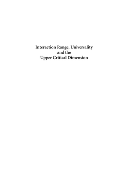 Interaction Range, Universality and the Upper Critical Dimension