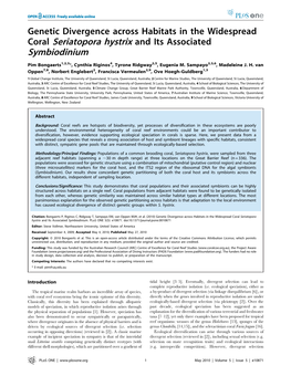 Coral Seriatopora Hystrix and Its Associated Symbiodinium