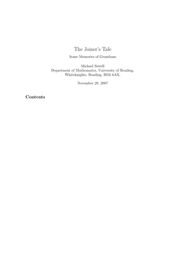 The Joiner's Tale