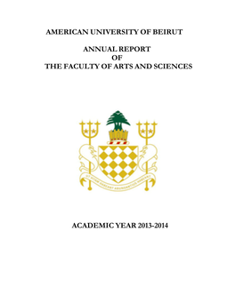 American University of Beirut Annual Report of the Faculty of Arts And