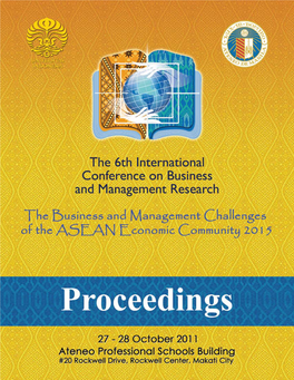 The 6Th International Conference on Business and Management Research (ICBMR)