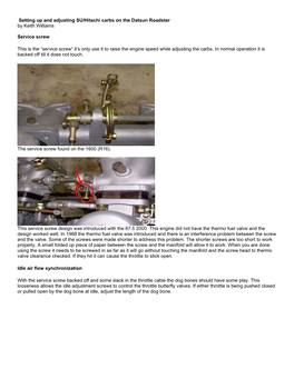 Setting up and Adjusting SU/Hitachi Carbs on the Datsun Roadster by Keith Williams