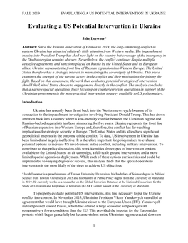 Evaluating a Us Potential Intervention in Ukraine