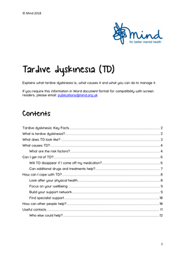 Tardive Dyskinesia (TD)