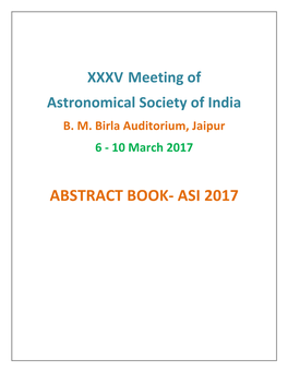 ASI 2017 Abstract Book