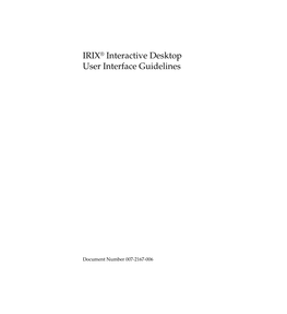 IRIX® Interactive Desktop User Interface Guidelines