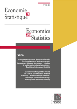 Economie Statistique Economics Statistics