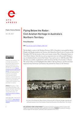 Civil Aviation Heritage in Australia's Northern Territory